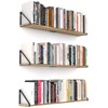 Greaittle 36 Inch Floating Book Shelves, Set of 3, with