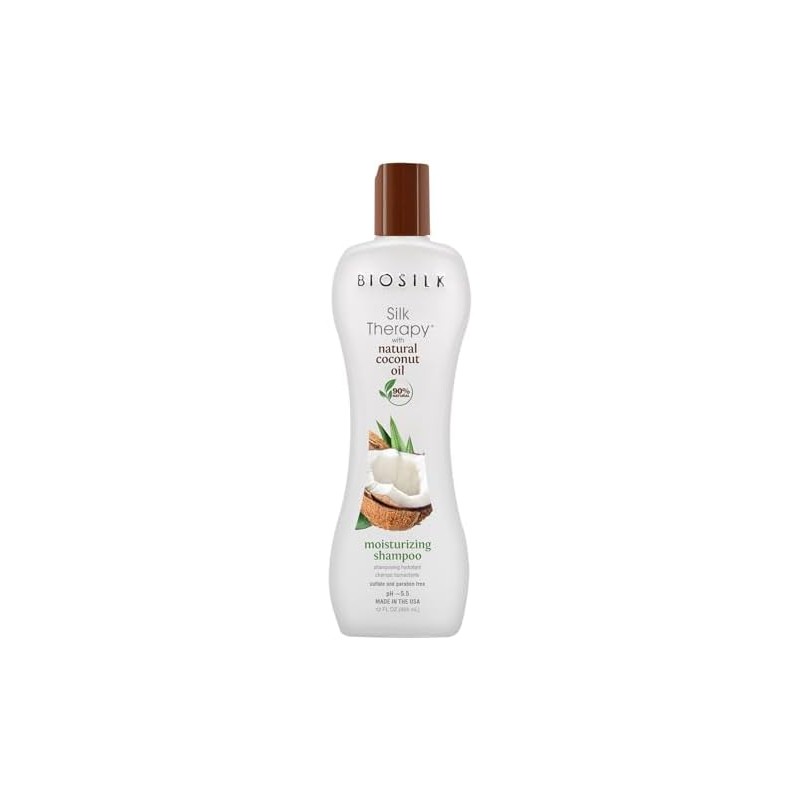 Biosilk Silk Therapy with Organic Coconut Oil Moisturizing Shampoo, 12