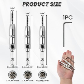 3PCS Hinge Drill Bit Set, 1/4" Hex Shank Hinge Drill Bit Guide Set Quick Release High Speed Steel Self Centering Drill Bits For Door Window Cabinet Hinge Pilot Hole Drill Bit (2.4mm, 2.8mm, 3.6mm)
