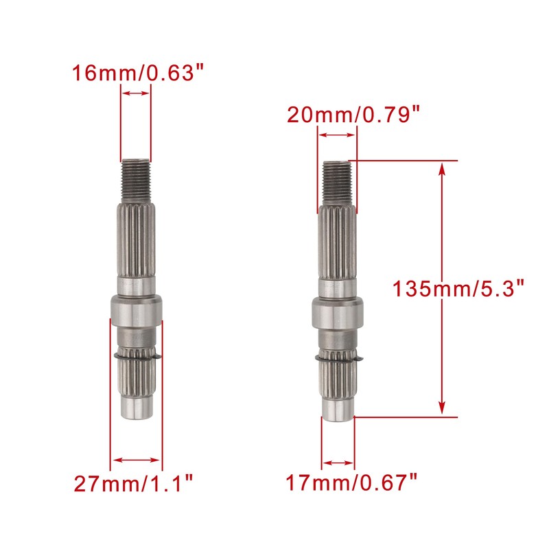 WOOSTAR Short Output Shaft Replacement for GY6 125cc 150cc Engine