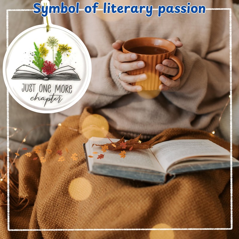 Just One More Chapter Flower Resina - Adornos de libro