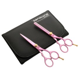 Pink Hair Scissors and Hair Thinning Scissors Set, 5.5 inch Presentation Case/Box
