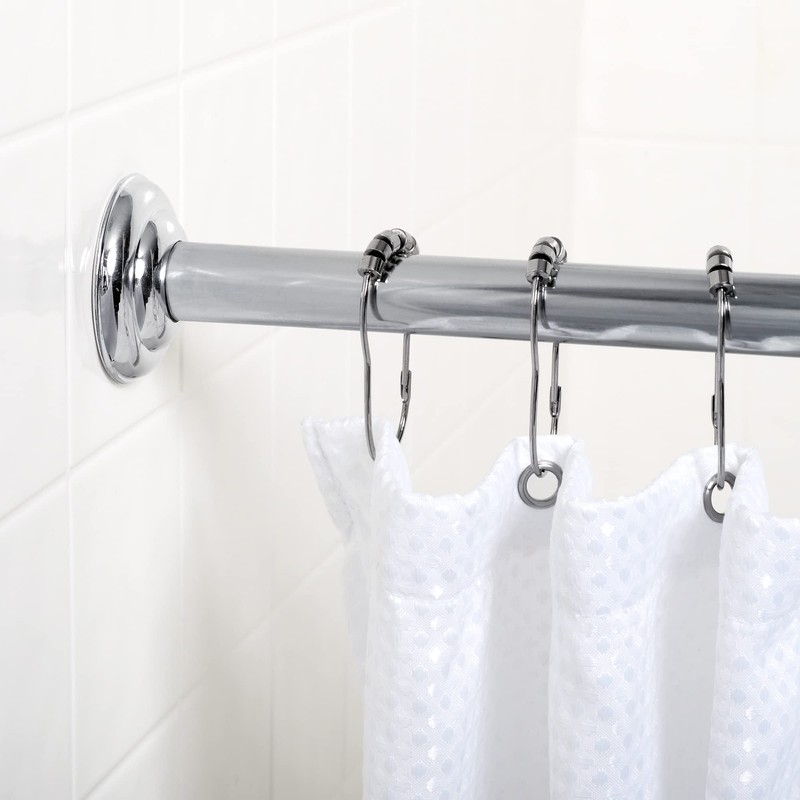 Zenna Home Adjustable Shower Rod, 44" to 72", Permanent Wall-Mounted