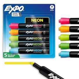 Expo Neon Marcadores de Borrado en Seco 5-pack Colores Variados