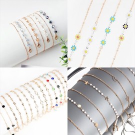 Premium Mask Strap & Chain Collection - Convertible Eyeglass Chain, Fashion Necklace Style Full Line / Full Rhombus 4ea