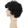 yuehong Short Curly Black Mens Wig Anime Cosplay Fashion Daily