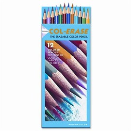 Prismacolor : Col-Erase Colored Woodcase Pencils w/Eraser, 12 Asstd Colors/set -:- Sold as 2 Packs of - 12 - / - Total of 24 Each