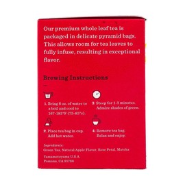 Yamamotoyama Japanese Yamamotoyama MATCHA APPLE Premium Green Tea 10 Pyramid Tea Bags, 0.7oz