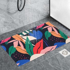 LY4U Non Slip Loofah-like Shower Mat Anti Mould, Washable Colorful PVC Shower Tray Mat for Elderly, Anti Slip Bathroom Mat for Wet Shower Areas