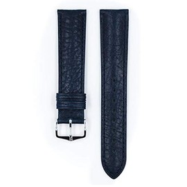 HIRSCH H HIRSCH Camelgrain Hypoallergenic Leather Watch Strap - Blue - M - 16mm