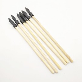 HugeDE 10 Pcs Wood Arrows Rubber Tip Arrows Archery Target Arrows Shaft Practice Targeting Arrows Training Arrows for Outdoor Play
