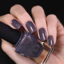 ILNP Chateau - Charcoal Grey Holographic Shimmer Nail Polish, Chip Resistant, Non-Toxic, Vegan, Cruelty Free