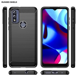 yuanming Compatible with Moto G Pure Case,with HD Screen Protector,Shock-Absorption Flexible TPU Bumper Cove Soft Rubber Protective Case for Moto G Pure (Black)