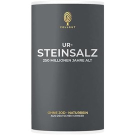 Natural Stone Salt • 100% German Original Stone Salt (Natural, Untreated) • Pure Natural from German Primal Sea • No Release Agents & Bleach • No Iodine • No Fluoride