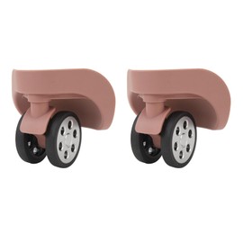 Alomejor 2Pcs Luggage Wheels Quiet 360 Degree Rotating ABS Rubber Luggage Wheels with Screws for Replacement Repair (Rose Gold)