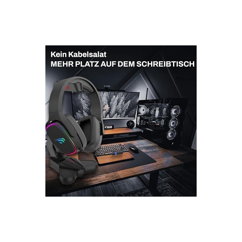 HAVIT - Soporte para Auriculares de Diadema, Color Negro