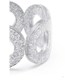 ZENZII Colorful Acrylic Resin Circle Statement Stretch Bracelet for Women (Silver)