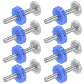 4 Pressure Screws for Stair Safety Gate & 4 Wall Protection for Door Gate, Threaded Spindle Rods Screws, Wall Protection Pads for Stair Gate Baby Door Safety Gate Children's Gate Pet Dog Grid (Blue)