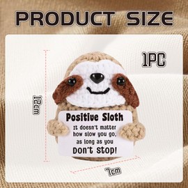 Mrltau Crochet Cuddly Toys Sloth, Emotional Support Sloth Gift, Positive Gifts for Men Women, Encouragement Gifts