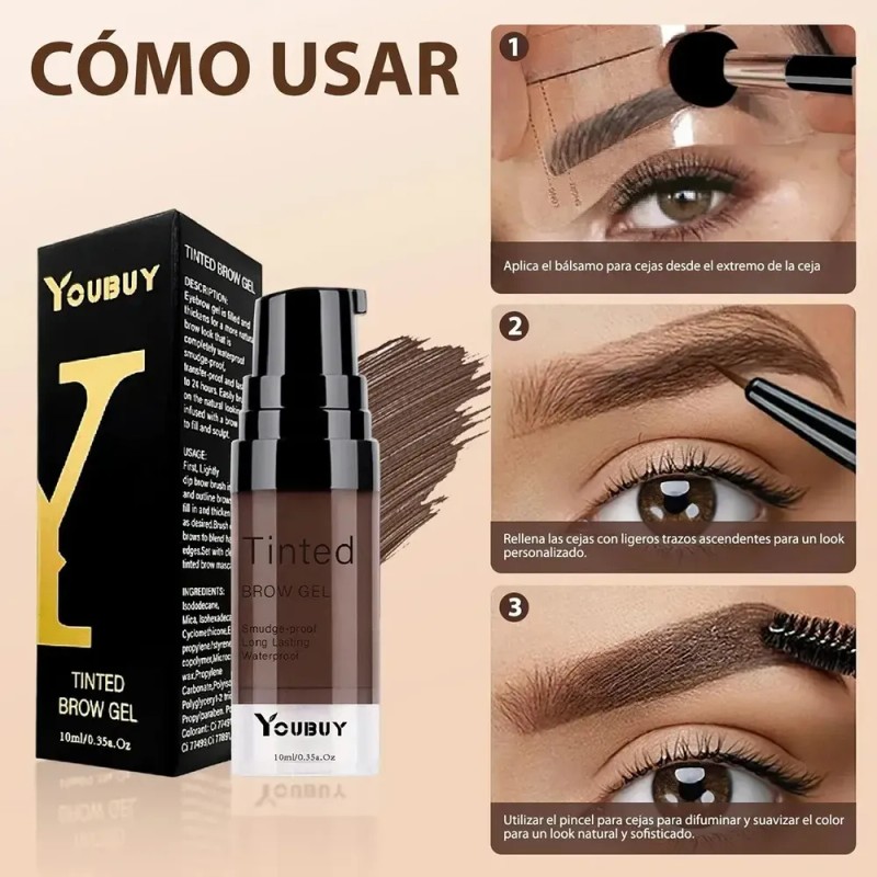 2pzs Tinte De Cejas Waterproof Larga Duración Kit 24h