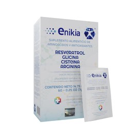 Resveratrol, L Glicina, L Arginina y L Cisteína, Suplementos alimenticios con aminoácidos y antioxidantes elaborados con NANOTECNOLOGIA 60 sobres ENIKIA