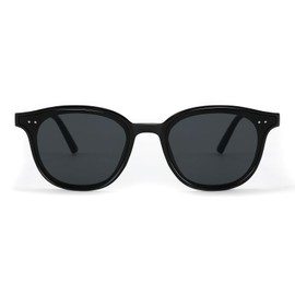 FEISEDY B1053 Men's Sunglasses, Boston, Korea, Sheer, UV Protection, Round, Popular, Fashion, Golf, Black