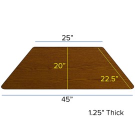 Flash Furniture Wren 22.5''W x 45''L Trapezoid Oak HP Laminate Activity Table - Standard Height Adjustable Legs
