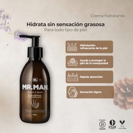 CREMA NATURAL HIDRATANTE CORPORAL MR MAN ORGANICA Humectante natural libre de residuos y rpida absorcin                                               