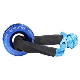 Ucreative Blue Recovery Ring and 2PCS Blue Soft Shackle (1/2 Inch x 22 Inch) kit for Synthetic Winch Rope for ATV UTV SUV Truck Off-Road Vehicle Recovery