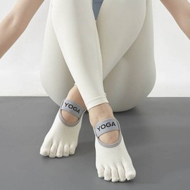 Yoga Toe Socks, Highly Elastic Non-Slip Socks for Pilates, Home Training, Firm Indoor Exercise Socks LD-1277 Women's Toe Socks (Yoga)/Blue/FREE 10ea