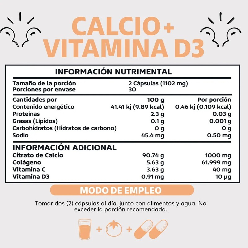 Beyond Vitamins Calcio 1000 Vitamina D3 Potenciado Con Colágeno Hidrolizado