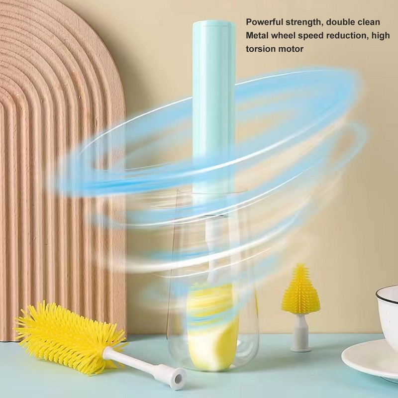 Electric Bottle Brush Cleaner Smart Removable Long Handle Silicone Automatic