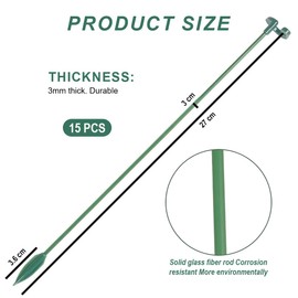 YOYEAH Plant Support Set of 15, 27 cm Plant Holder Made of Environmentally Friendly Plastic, Sturdy Support for Hydrangeas, Peonies, Roses and More