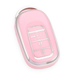 [YANMW] N-BOX Custom JF5 JF6 Key Case Compatible Honda New Step Wagon Key Cover NBOX JF5 JF6 Civic ZR-V Vezel Key Holder Silver Pink, silver pink