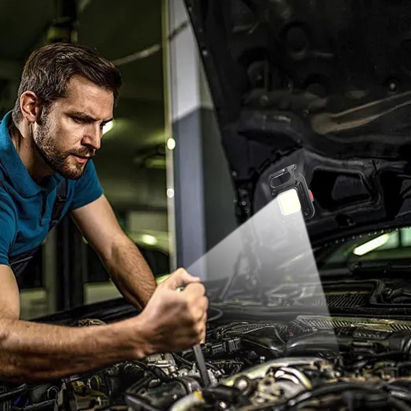 COB Keychain Work Light - Keychain Flashlights 7 Light Modes