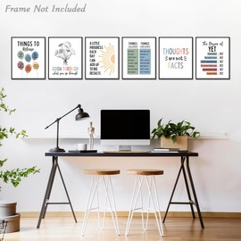 Dazzlewall Set of 6 Positive Affirmations Wall Pictures, Motivational Quotes Pictures for Office, Classroom, Children's Room Decoration, 8 x 10 in Unframed