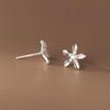 Reffeer Solid 925 Sterling Silver Small Flower Earrings Studs for