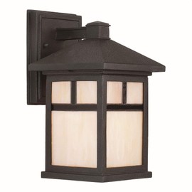 Forte Lighting 1773-01-04 Exterior Wall Light with Honey Glass Shades, Black