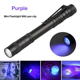HYVCZP UV-Taschenlampe, 395 nm, tragbar, wasserdicht, Haustier-Urin-Ringwurm, Flecken, Bettwanzen-Detektor, lädt im Dunkeln leuchtende Gegenstände auf (1)