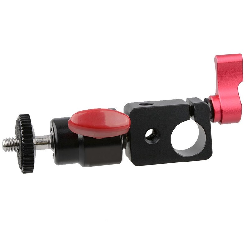 CAMVATE Camera 15mm Rod Clamp Adapter Articulated Mini Ball Head
