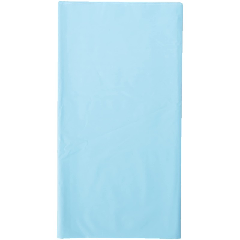 Solid Powder Blue Rectangular Plastic Table Cover (137cm x 274cm)