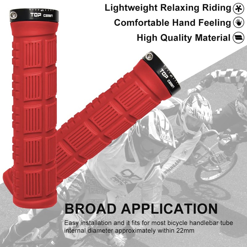 TOPCABIN Bike Grips Double Lock on Locking Bicycle Handlebar Grips