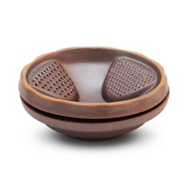 Suriusu Handheld Sesame Grinder - Multifunctional Mino Ware Ceramic Mortar with Built-In Grater for Spices, Sesame, Garlic, and Tea