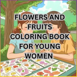 FLOWERS AND FRUITS COLORING BOOK FOR YOUNG WOMEN: A Delightful Collection of Botanical Designs for Inner Peace