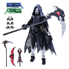 MIGESS (Assembly Completed) T13 Action Figure Set,Dummy 13,Death Skeleton Movable Robot,Death Action Figure with Cape, Lucky 13 Collectible Action Figure Articulated