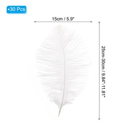PATIKIL 8-10 Inch(20-25cm) Ostrich Feathers, 30 Pack Artificial Ostrich Feathers Bulk for Wedding Party Centerpieces Decorations Crafts White (6inch Width)