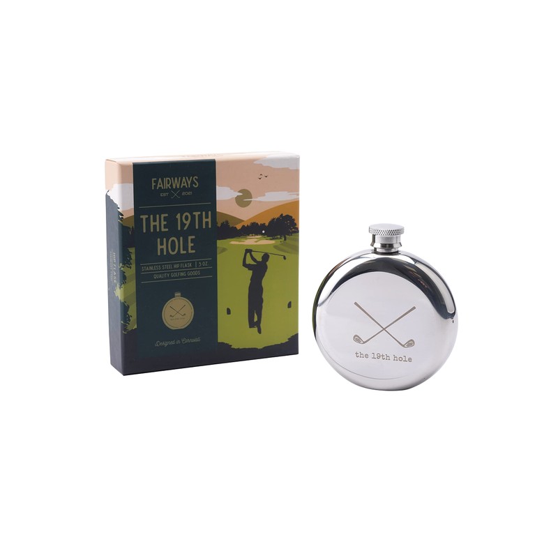 CGB Giftware | Golfing Stainless Steel Hip Flask | The