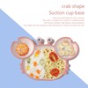 Crab Suction Plate with Suction Cup Base Silicone Divided Plate