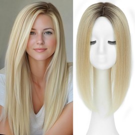 Aimeolyn Hair Toppers for Women Real Human Hair,Hairs Toppers for Women No Bangs Top Hairs Extensions/Pieces for Thinning Haisr Upgrade Big Base 16inch