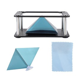 Holographic 3D Pyramid Projector 3.5-6 Inch Smartphone Holographic Display Stand 360° Images Holographic Display Stand Projector for Product Presentation in (Cylindrical)
